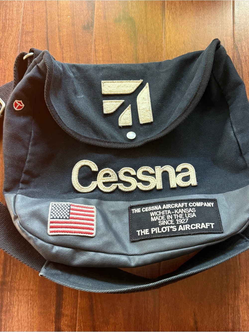 Cessna Navy Messenger Bag